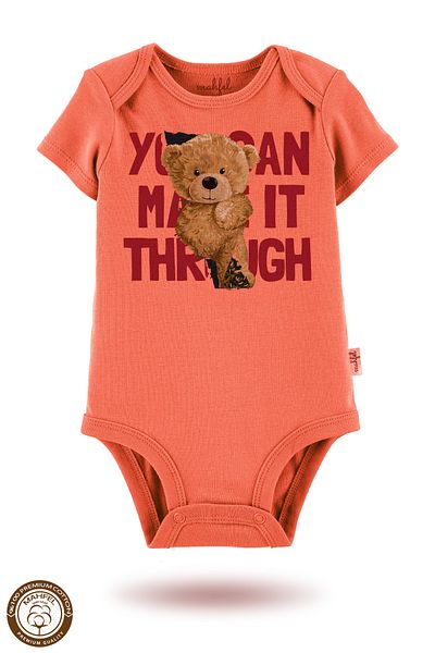 MAHFEL 2-Piece 100% Cotton Organic Printed Snap Fastener Baby Bodysuit