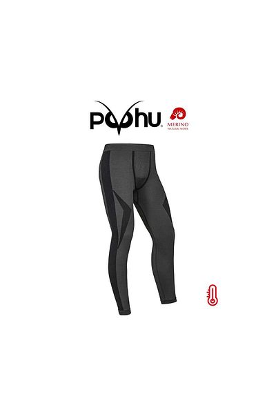 PUHU Merino Yün Termal Baselayer Erkek Içlik 005 - Siyah