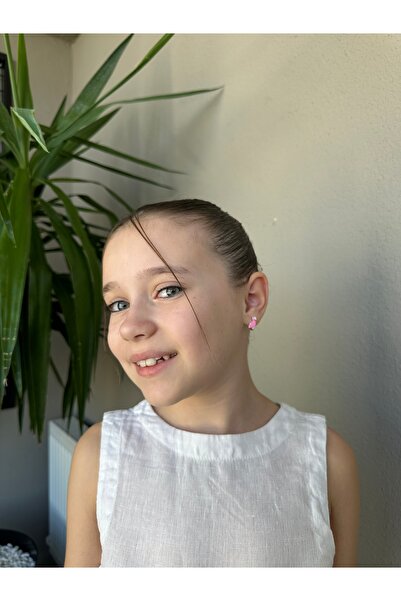 LITTLELUXE Flamingo Gümüş Çocuk Küpe, 925 Ayar Gümüş Kız Çocuk Küpe, Çocuk Gümüş Küpe