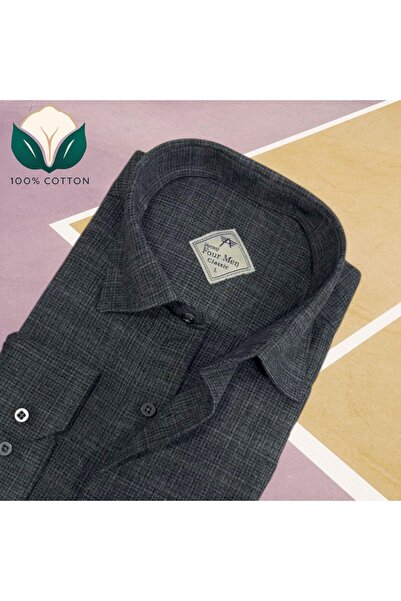 EREN STYLE Зимова бавовняна фланелева тканина, чоловіча сорочка з довгими рук...