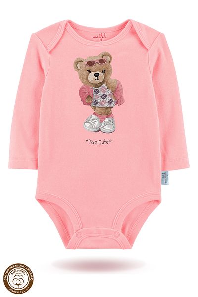 MAHFEL 2-Piece 100% Cotton Organic Printed Snap Fastener Baby Bodysuit
