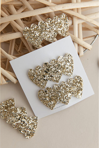 chipiques 2’li Gold Glitter Çocuk Çıtçıt Toka Seti - Işıltılı, Dayanıklı Ve Ş...