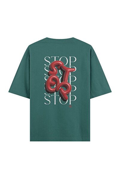 Orvia Life تي شيرت أخضر كبير الحجم - توقف