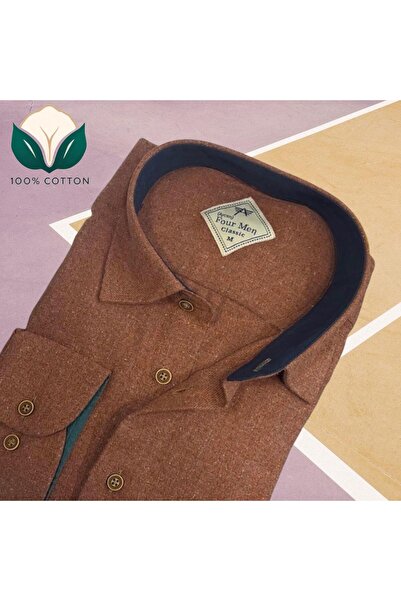 EREN STYLE Зимова бавовняна фланелева тканина, чоловіча сорочка з довгими рук...