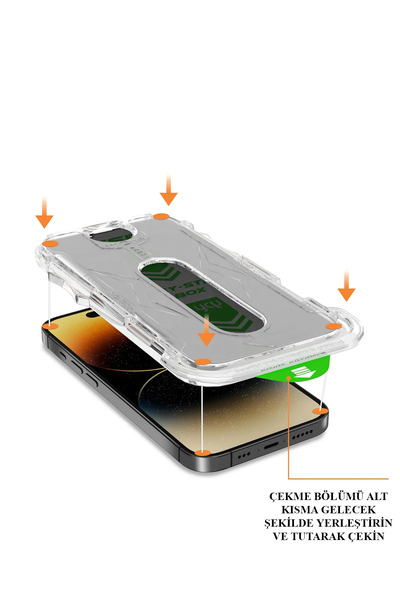 OSG İphone 16 Pro Max Ekran Koruyucu Anti-static Kurulum Aparatlı 9h Temperli Kırılmaz Cam Ekran Koruma