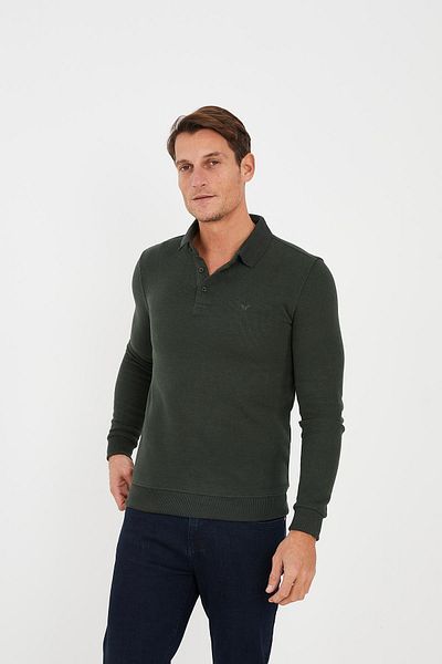 Maccali Tricou pentru bărbați Elite Comfort Basic Winter Khaki Polo Gât