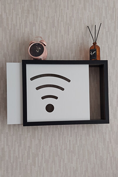 HKM Ticaret 30X40X7 cm Black Wall Hanging Insurance and Modem-Wifi Storage Box! Storage Box