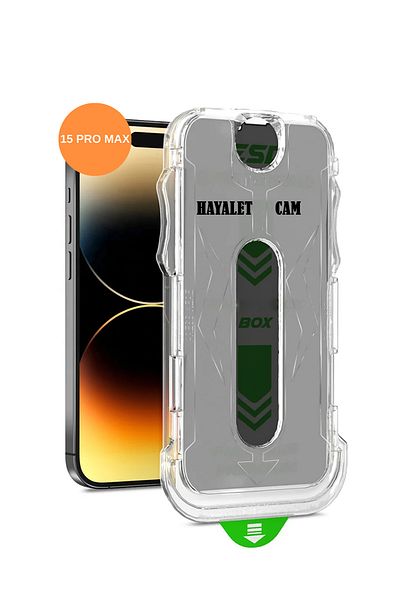 OSG iPhone 15 Pro Max Ghost Screen Protector with App App Apparatus Tempered Glass Unbreakable Luxury Screen Protection