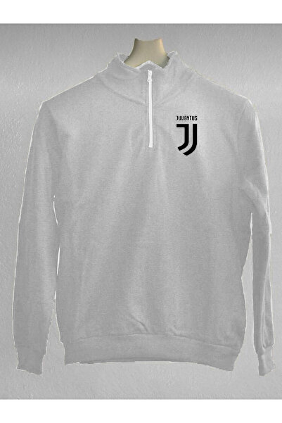 BSJEANS Унісекс Juventus з принтом, напівзастібка-блискавка, бавовняна кофта