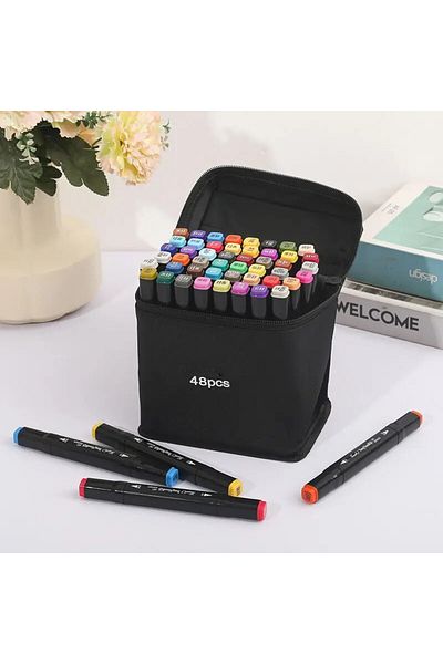 BEYZANA 48 Pieces Double Sided Marker Pen Set