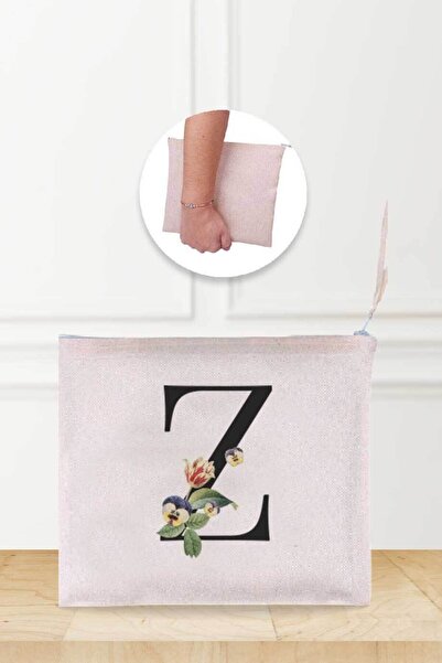 Gizeo Concept Geantă de machiaj din in, cu model, cu litera Z