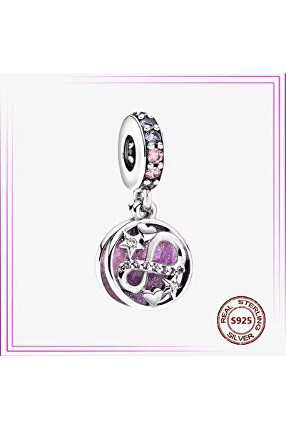 Hector&Co. Jewellery Gümüş Kalp ve Işıltılı Yıldızlar Sallantılı Charm