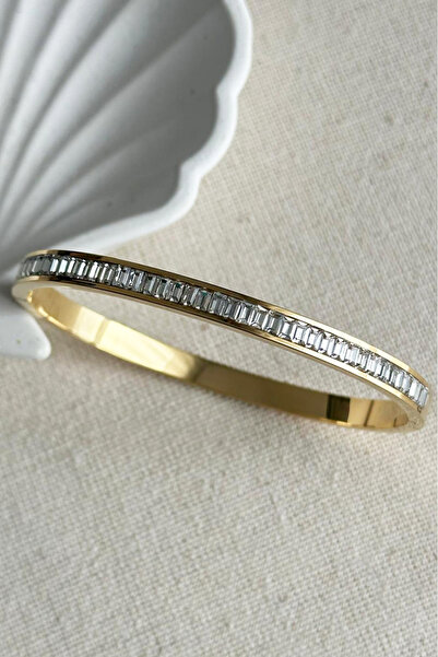 MODA Caprea Çelik 18 Cm İnce Su Yolu Kadın Kelepçe Bileklik Kararmaz Kadın Bi...