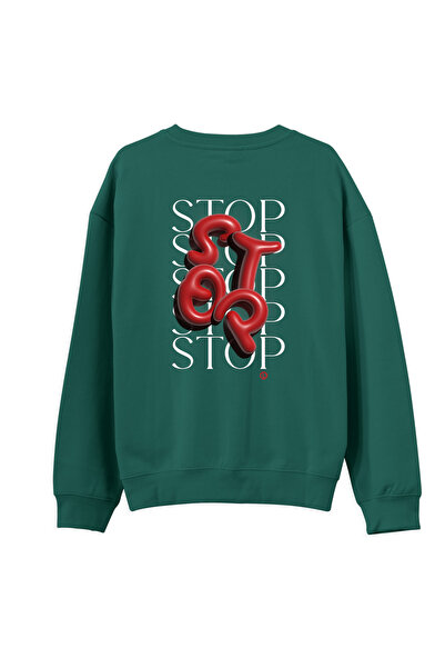 Orvia Life سويت شيرت أخضر عادي - توقف