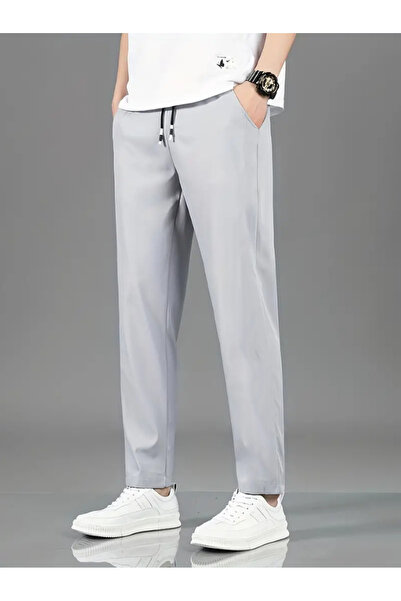 CAONNES Pantaloni de trening din material confortabil, gri, cu croială largă,...