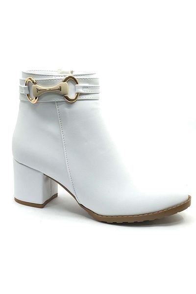 Kids Club Shoes Feles Hümo Buckle Λεπτομερείς Γυναικείες Μπότες με τακούνι ΛΕΥΚΟ