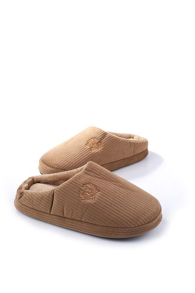 Papuçsepeti Shoe Basket 2488 Men's Winter Home Carpet Guest Slippers