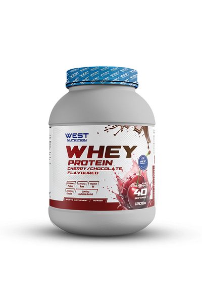 West Nutrition Whey Protein Powder 1200 Gr 40 Serving Cherry & Chocolate Flavored