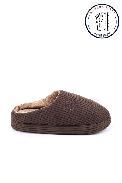 Papuçsepeti Shoe Basket 2488 Men's Winter Home Carpet Guest Slippers