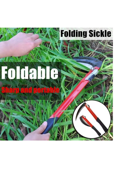 Depolife Katlanır Tırpan Ot Çalı Kesme dal Budama Orak