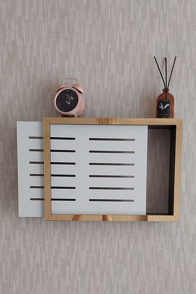 HKM Ticaret 30X40X7 cm Wall Hanging Insurance and Modem-Wifi Storage Box! Storage Box