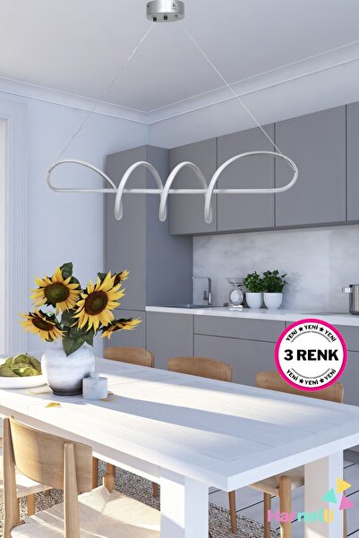 Harnelli 3 Renk Yanabilen Yemek Masası Üstü Modern Ledli Avize