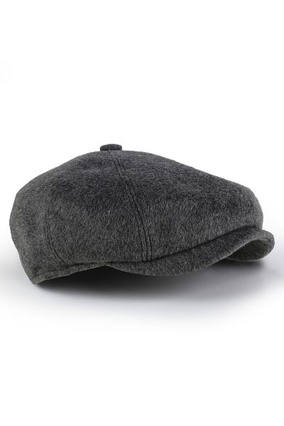 KARNAS ŞAPKA Dark Grey Wool Cotton Winter Fabric Men's Map Hat