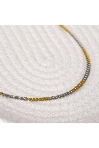 Lekka Design Non-Tarnish Steel Double Color Men's Flat Chain Necklace