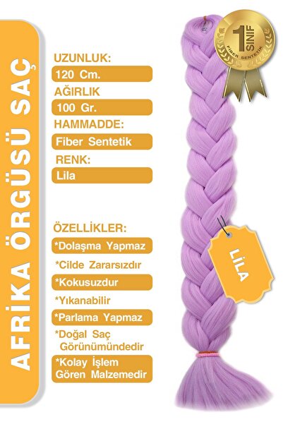 KONAK PERUK Ljubičasta afrička pletenica - Rasta i Box Braid vlakna od sintet...