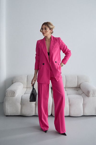 cn novembersun Jachetă Blazer Fuchsia damă Palazzo Pantaloni Costum