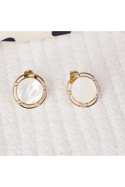 Lekka Design VIP Series Steel Women's Pearlescent Round Luxury Earrings