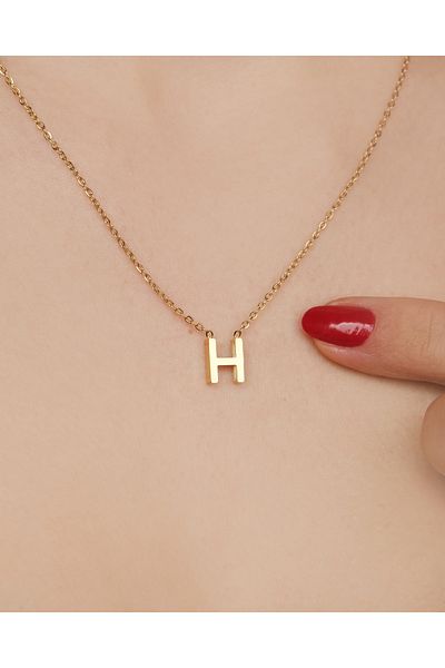 Lekka Design Women's Non-Tarnish Steel Jewelry Letter H Necklace
