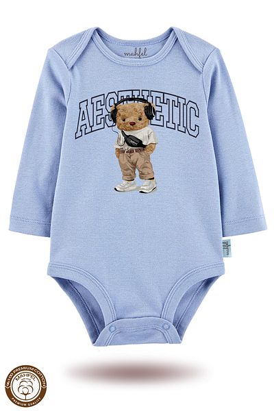 MAHFEL 2-Piece 100% Cotton Organic Printed Snap Fastener Baby Bodysuit