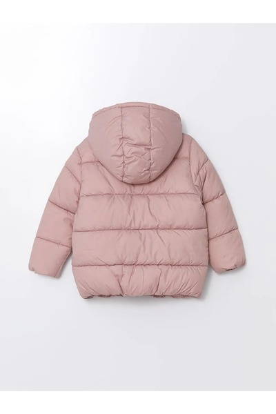 LC Waikiki LCW Kids Mat Pembe Kapüşonlu Kız Bebek Şişme Mont