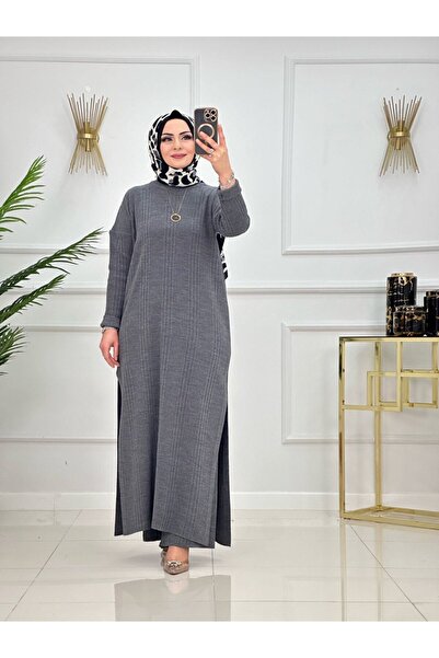 Enans Design Women's Hijab Long Dress & Pants Set, Extra Long Full Length Kni...