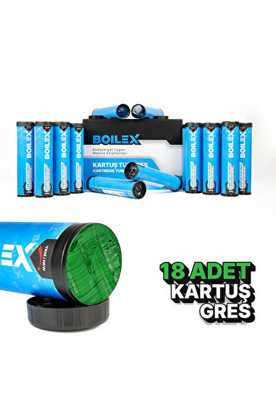 BOILEX Genel Amaçlı Kartuş Tüp Gres Kauçuklu - Yeşil 18 Adet X 400 gr