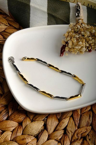 Lekka Design Two Color Steel Plain Men's Bracelet