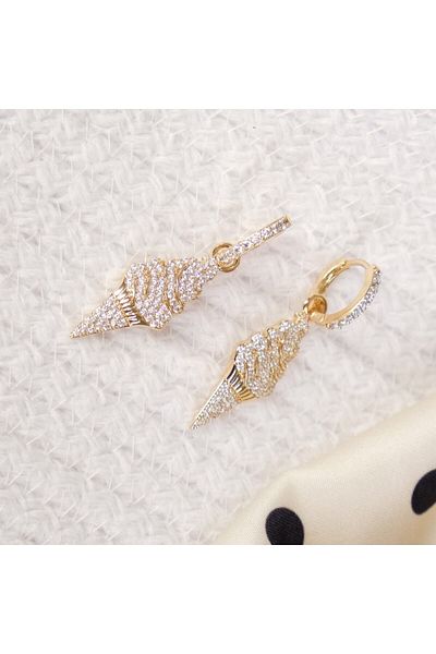 Lekka Design Women's Non-Tarnish Steel Luxury Zircon Stone Ice Cream Earrings Jewelry Accessory