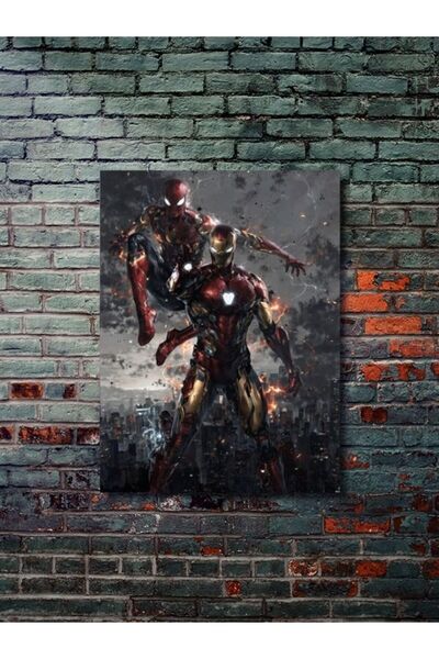 ZNC İron Man ve Spiderman - Marvel - Film & Dizi Posterleri, Özel Tasarım Kağ...