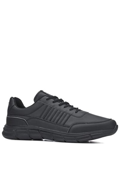 Lepons Büyük Numara 48-50 Siyah Cilt Comfort Sneaker