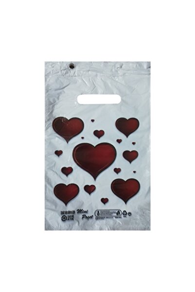 Meseve Beyaz Poşet 100'lü No 0 Takviyeli Poşet 20x30 cm El Geçme Baskılı Poşet Blok Poşet