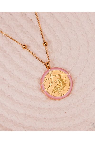 Lekka Design VIP Series Steel Women's Purple Enameled Sky Moon Necklace