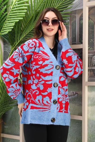 sportiness CARDIGAN DE TRICOTAT CU BUTON DETALIAT TRICOTAT MOALE OVERSIZE