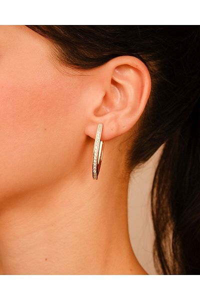 Lekka Design Women's Non-Tarnish Steel Luxury Jewelry Zircon Stone Earrings