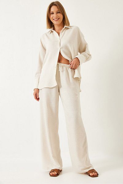 Bianco Lucci Damen-Set mit Fischgrätenmuster und Stoffboden 6003 60351296