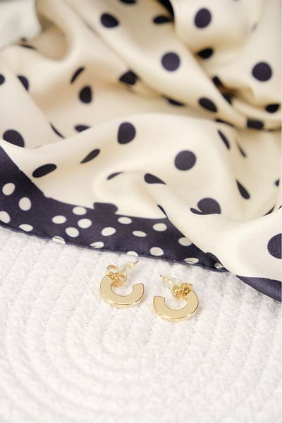 Lekka Design Semicircle Glossy Non-Tarnish Luxury Women's Steel Earrings