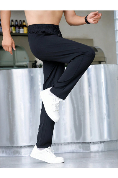 CAONNES Navy Blue Baggy Loose Fit Comfortable Fit - Straight Leg Sweatpants