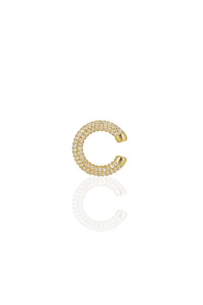by Bahar Tetik Taşlı Cuff Küpe Gold