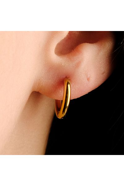 Lekka Design Unisex Non-Tarnish Steel Thin Hoop Earrings