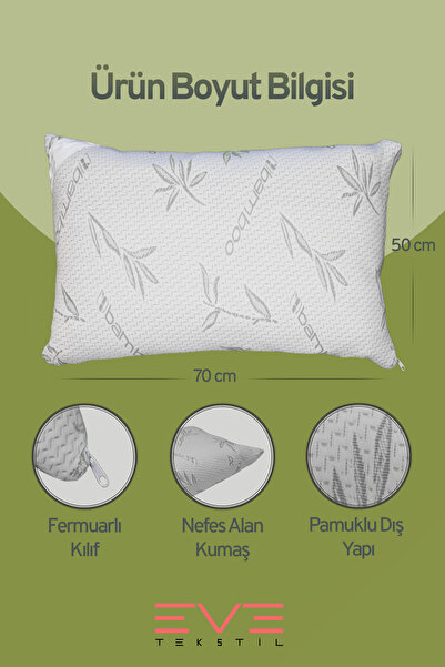 Eve Tekstil Серія Bamboo Grey - 6 антиалергенних силіконових подушок 50x70 см на блискавці, можна прати